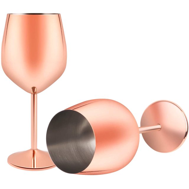 Copa de vino de acero inoxidable - Copa de acero inoxidable de 500 ml para fiestas en la piscina al aire libre y brindis de boda - Copa elegante para champán y cócteles