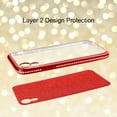 thumbnail image 2 of SOATUTO Compatible with iPhone X/XS Case,Cute Girly Glitter Diamond Rhinestone Bumper with Ring Kickstand Pink TPU Protective Cover Case for iPhone X/XS Bling - Red, 2 of 6