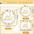 thumbnail image 6 of DAZLUTE Christmas Paper Plates and Napkins Serves 50 Guests Merry Christmas Themed Christmas Party Supplies 200 PCS Golden Disposable Dinnerware Set for Dinner Party, 6 of 7