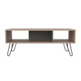 thumbnail image 1 of Mesa Centro Madera Aglomerada Excelsior con Patas de Acero Color Miel y Plata Oscuro, 1 of 5
