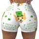 thumbnail image 2 of Balery happy dog. St. Patricks Day Pantalones cortos de entrenamiento estampados para mujer, sin costuras, ajustados, para gimnasio, yoga, correr, deportes, ejercicio activo, fitness.-Medium, 2 of 8