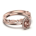 thumbnail image 2 of Beautiful Art Deco 1.75 Carat Pear Cut Affordable Morganite And Diamond Moissanite Engagement Ring, Classic Wedding Ring, One Matching Band in 10k Solid Rose Gold,Promise Ring, Anniversery Ring, 2 of 3