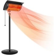 Deluxe Standing Heater Patio, Outdoor Electric Patio Heater, Courtyard with Overheat Protection, 750W/1500W