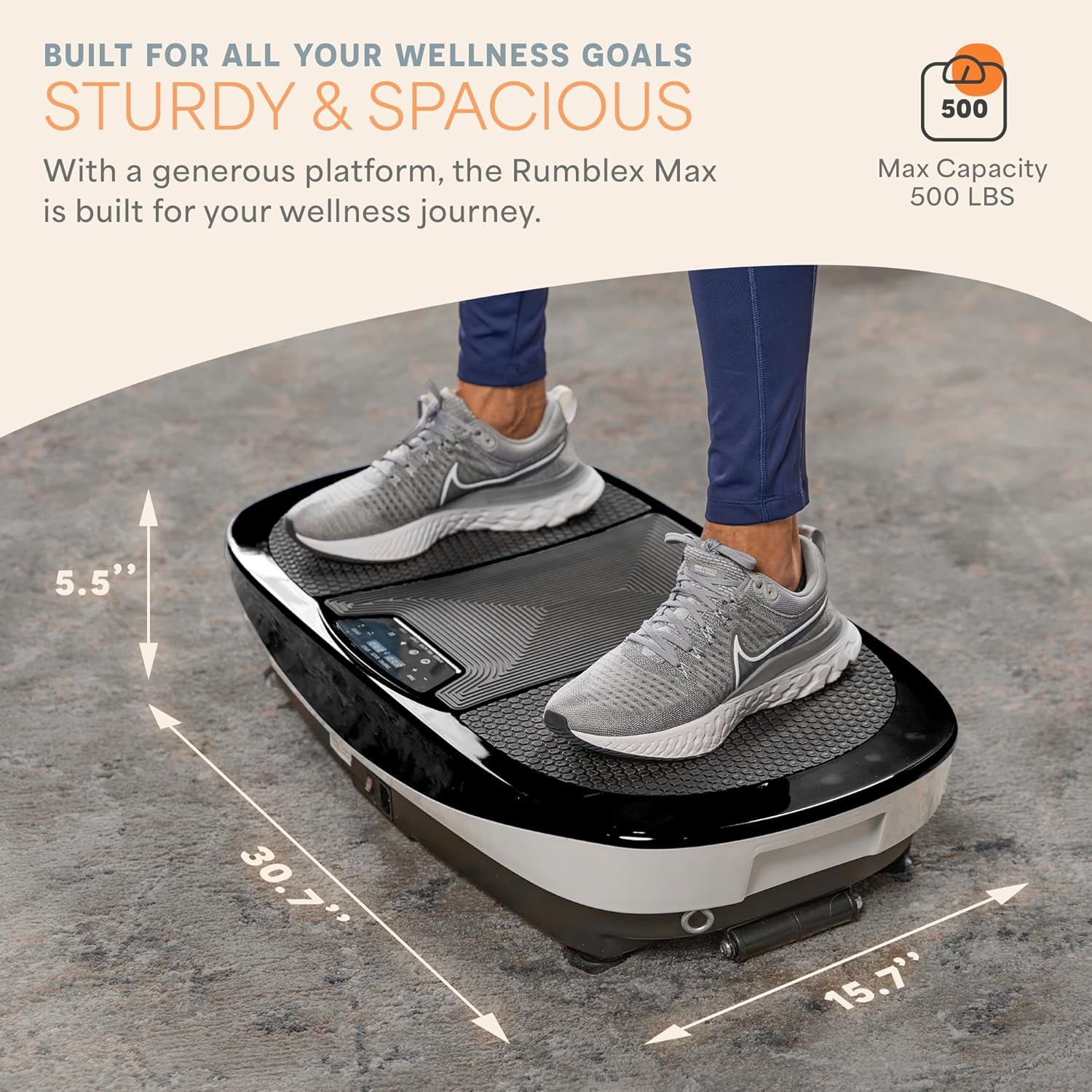 Lifepro Rumblex Max 4D Vibration Plate Exercise Machine – Triple Motor Full Body Vibrating Plate for Weight Loss, Circulation, Recovery & Home Fitness Training - Black