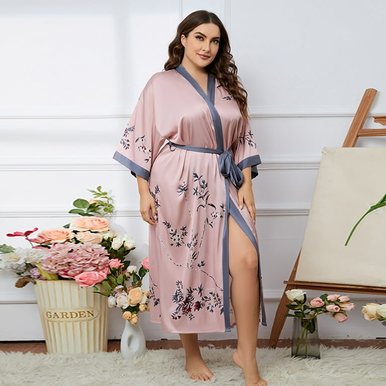 AMITOFO Silk Kimono Robe for Women, Full-Length, Lightweight AMITOFO Silk Kimono Robe for Women, Full-Length, Lightweight