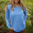 thumbnail image 2 of Hoodies for Women Fall 2026 Tops Long Sleeve Lightweight Pullover Sweatshirts Fashion V Neck Drawstring Shirts, 2 of 4