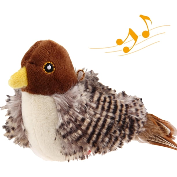 Chirping Bird Cat Toys for Indoor Cats, Interactive Cat Toy with Real Electronic Squeaky Sound and Feather, Kitten Toys Automatic Cat Toy for Cat Exercise & Kicker to Self Play(No Flapping)