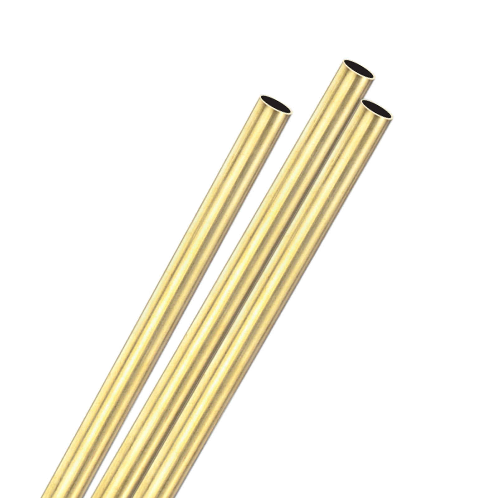 Uxcell 3-Pack 300mm Brass Round Tube 9mm ID 10mm OD Seamless Stainless Steel Tubing for Construction/Machining/DIY Crafting