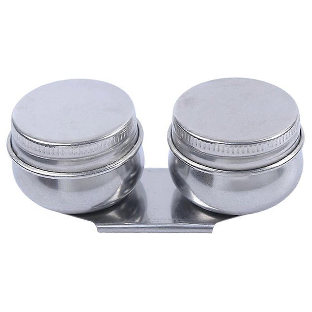 Stainless Steel Oil Palette Cup Large Mouth Double Dipper Palette Cup with Lid