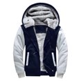 thumbnail image 5 of Jackets for Men Casual Fleece Hooded Zip Up Color Block Regular Fit Outdoor Jacket, 5 of 6