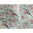 thumbnail image 3 of Ambesonne Birds and Nature Quilted Bedspread Set 3 Pcs, Wings and Flowers, Twin, Pale Pink Almond Green, 3 of 4