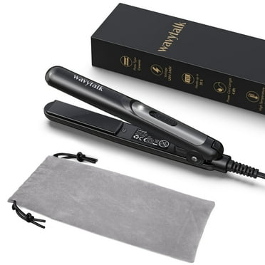 Wavytalk 0.7 Inch Mini Flat Iron, Ceramic Mini Hair Straightener for Short Hair, Curls Bangs, Black