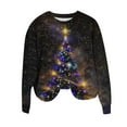 thumbnail image 7 of Womens Baggy Sweatshirts Christmas Clothes Printed Crewneck Pullover Long Sleeve Graphic Sweater Tops (L, Black), 7 of 7