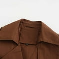 thumbnail image 6 of Herrnalise Women's Double Breasted Pea Coat Winter Mid-Long Trench Coat with Belt Brown,XXXL, 6 of 8