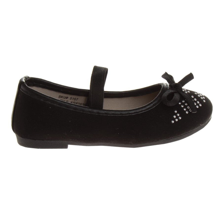 Kensie Girl Toddler Ballerinas, Pattern Black, 8