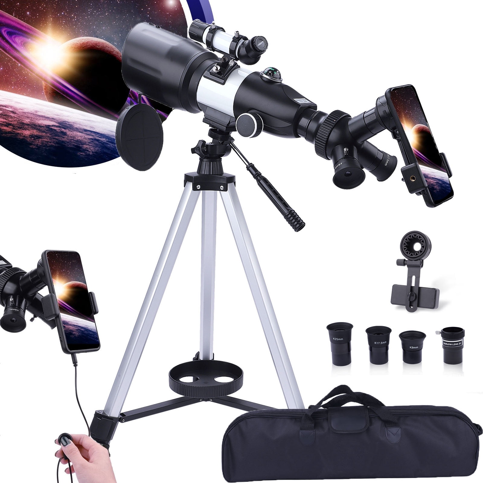 DEWIN Telescope for Kids Beginners Adults, 70mm Aperture 400mm Focal