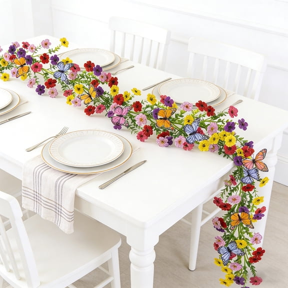 AuroraX Artificial Green Rattan Garland Faux Flower Vine Wreath Wall Hanging Indoor Outdoor Summer Wedding Home Outdoor Decoration