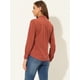 thumbnail image 4 of INSPIRE CHIC Blusa de pana informal con bolsillos delanteros y botones de manga larga para mujer Naranja roja XS, 4 of 5
