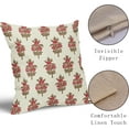 thumbnail image 4 of Brown Red Floral Pillow Covers 18x18 Set of 2 Summer Autumn Flower Leaves Print Decorative Throw Pillow Cases Outdoor Farmhouse Decoration for Sofa Couch Bed, 4 of 6
