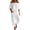 White, variant on Jerdar Womens 2 Piece Outfits Off Shoulder Tops Wide Leg Pants Drawstring Waist Side Pockets Vacation Travel Casual Lounge Streetwear L