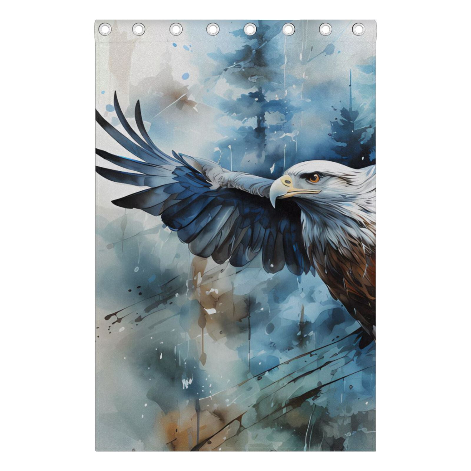 Eagle Trees Painting Black Out Curtains 72 Inch Length Curtains for Sliding Glass Doors Bedroom Living Room 2 Pack