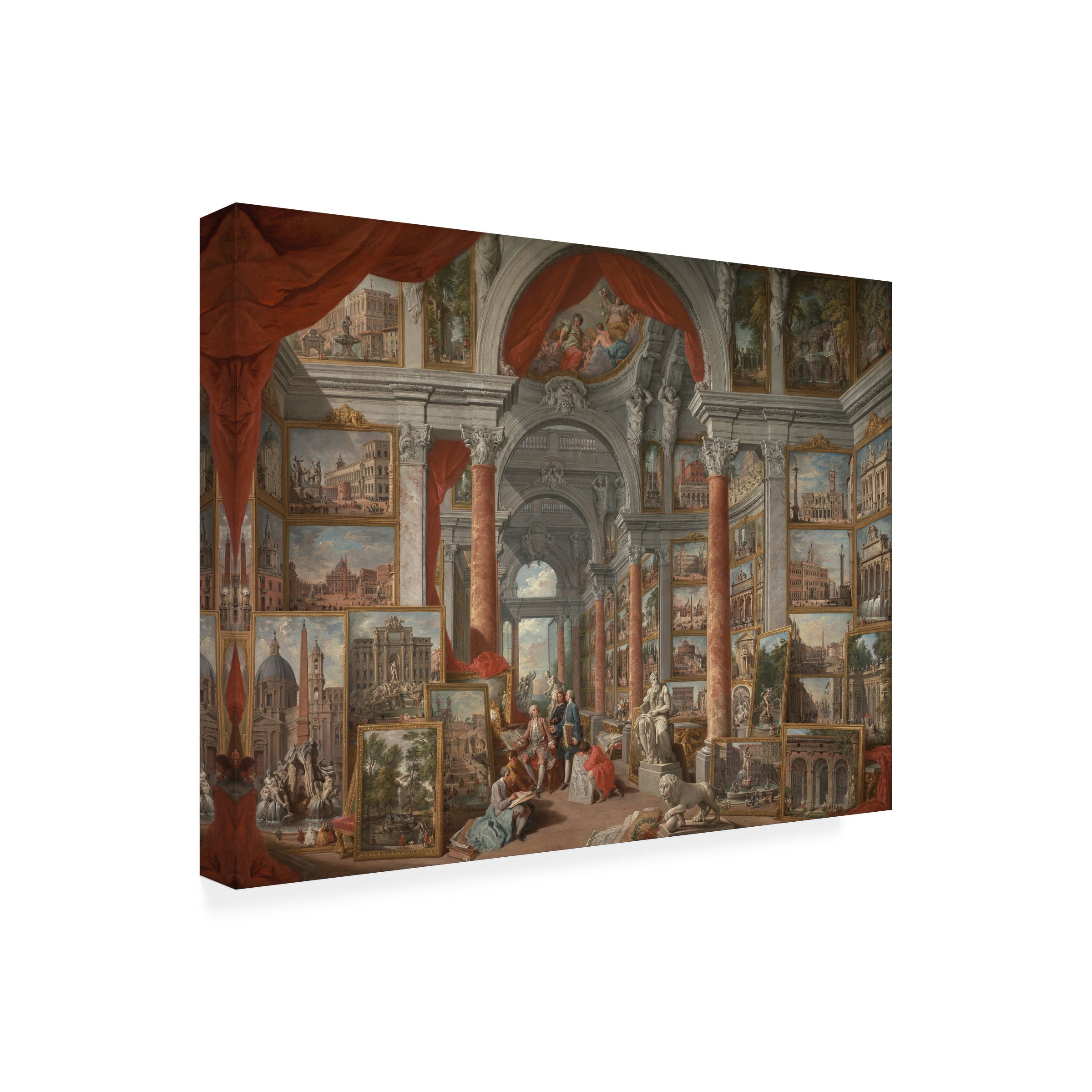 Trademark Fine Art Giovanni Pannini Picture Gallery With Views Of Rome Canvas Wall Art - 35x47