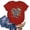 Red, variant on Graphic Tees for Women T-Shirts Women's Casual Fashion Letter Print Short Sleeve Round Neck Top Platform Competitor Gray L