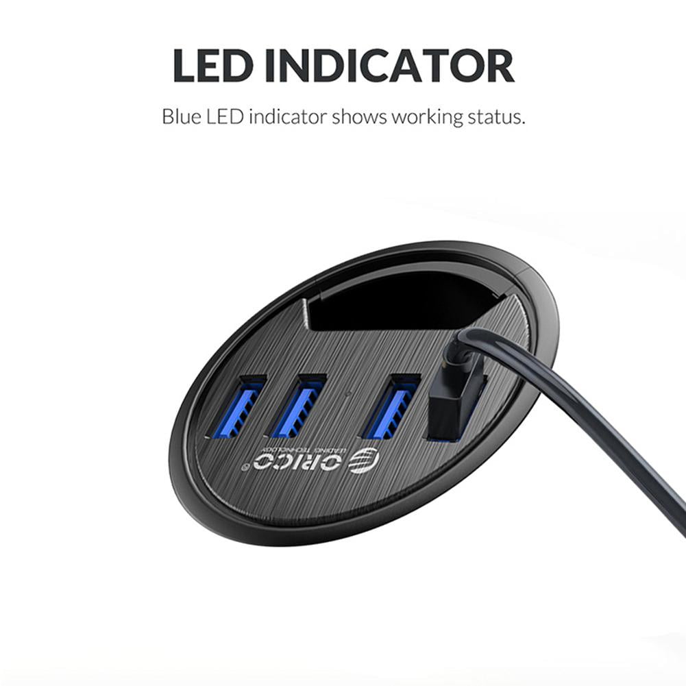 High-Speed USB 3.0 Hub for Computer Accessories 4 Ports, Black ABS Design for Office and Home Use with 1.5m Cable