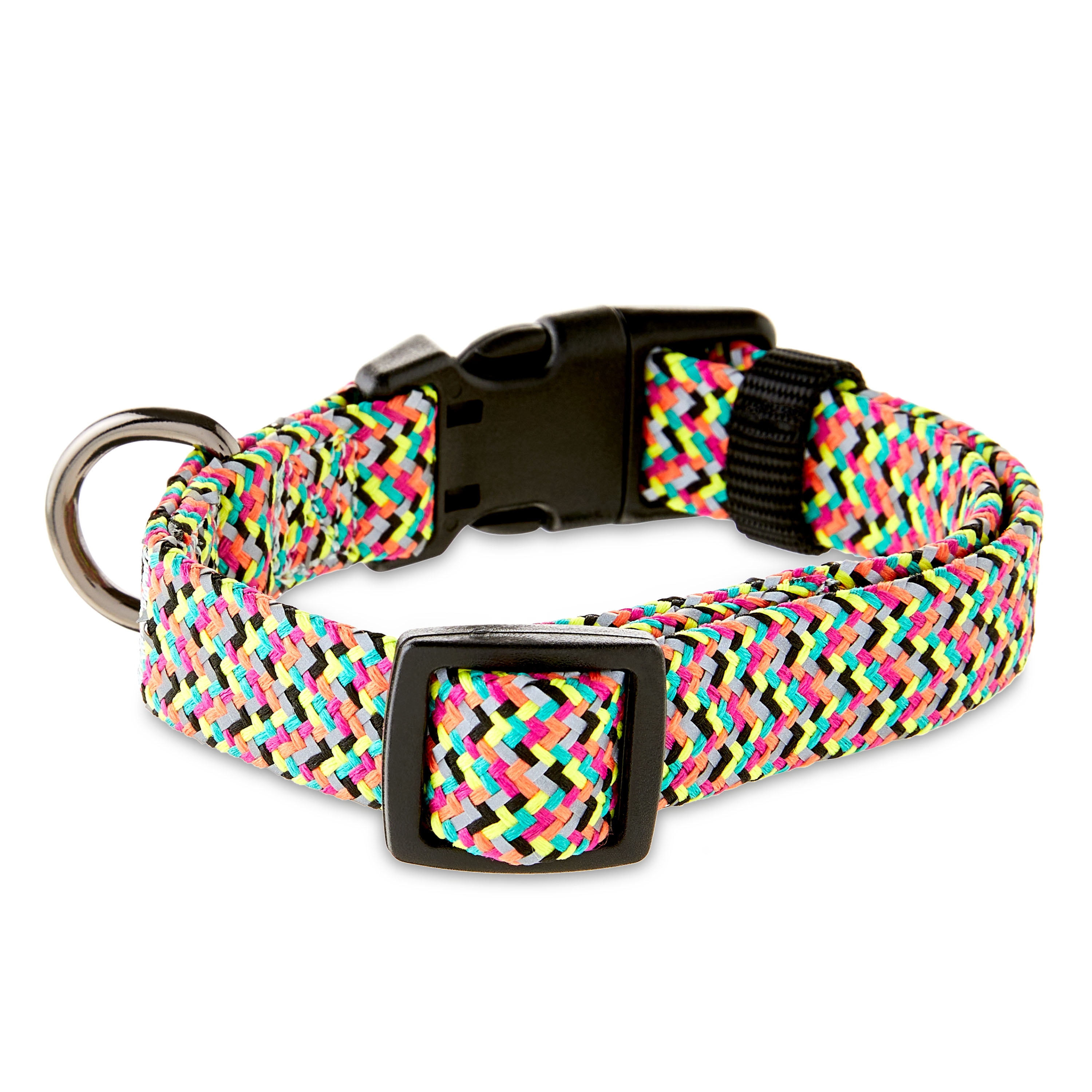 Vibrant Life Chevron Reflective Adjustable Dog Collar, Small