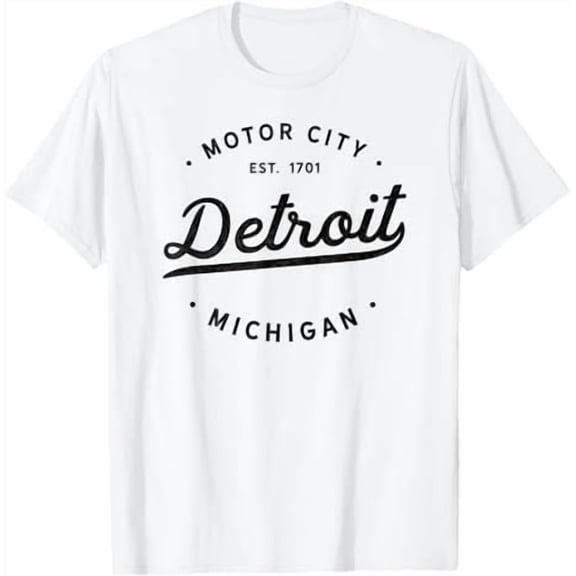 Greenink Detroit Michigan Pride Motor Rock City Shirt Iconic Skyline T-Shirt Detroiter 313 Classic Unisex Souvenir Gift Shirts