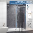 thumbnail image 5 of KPUY 49" - 54" x 76" Frameless Sliding Shower Door With 1/4'' SGCC Clear Tempered Glass 6mm, Explosion-Proof Film Nano Coating, Stainless Steel Hardware, Chrome, 5 of 9