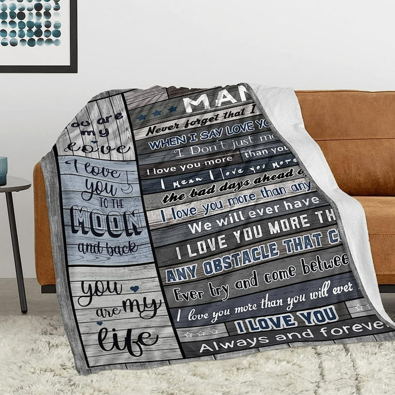 RooRuns I Love You Gifts for him, Gifts for Him Boyfriend Husband, Romantic  Gifts for Him, Gifts for Him Christmas Anniversary, Birthday Gifts for him,  to My Man Blanket 