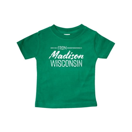 

Inktastic From Madison Wisconsin in White Distressed Text Gift Baby Boy or Baby Girl T-Shirt