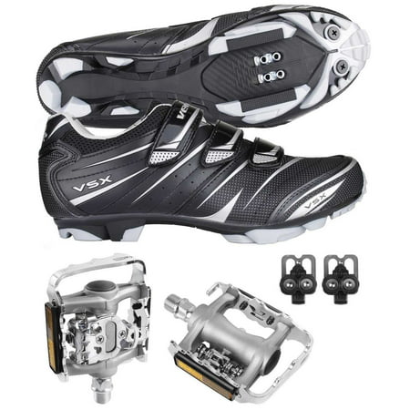 Venzo Mountain Bike Bicycle Cycling Shimano SPD Shoes + Multi-Use (Best Flat Mountain Bike Shoes)