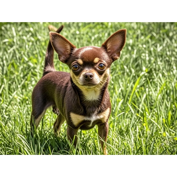 Diamond Art Painting Chocolate Chihuahua 5D Diamond Dots DIY Kits Full Round Drill Gem by Number Mosaic Embroidery Arts and Crafts for Living Room Bedroom Home Wall Decor 12x16 inch / 30x40cm