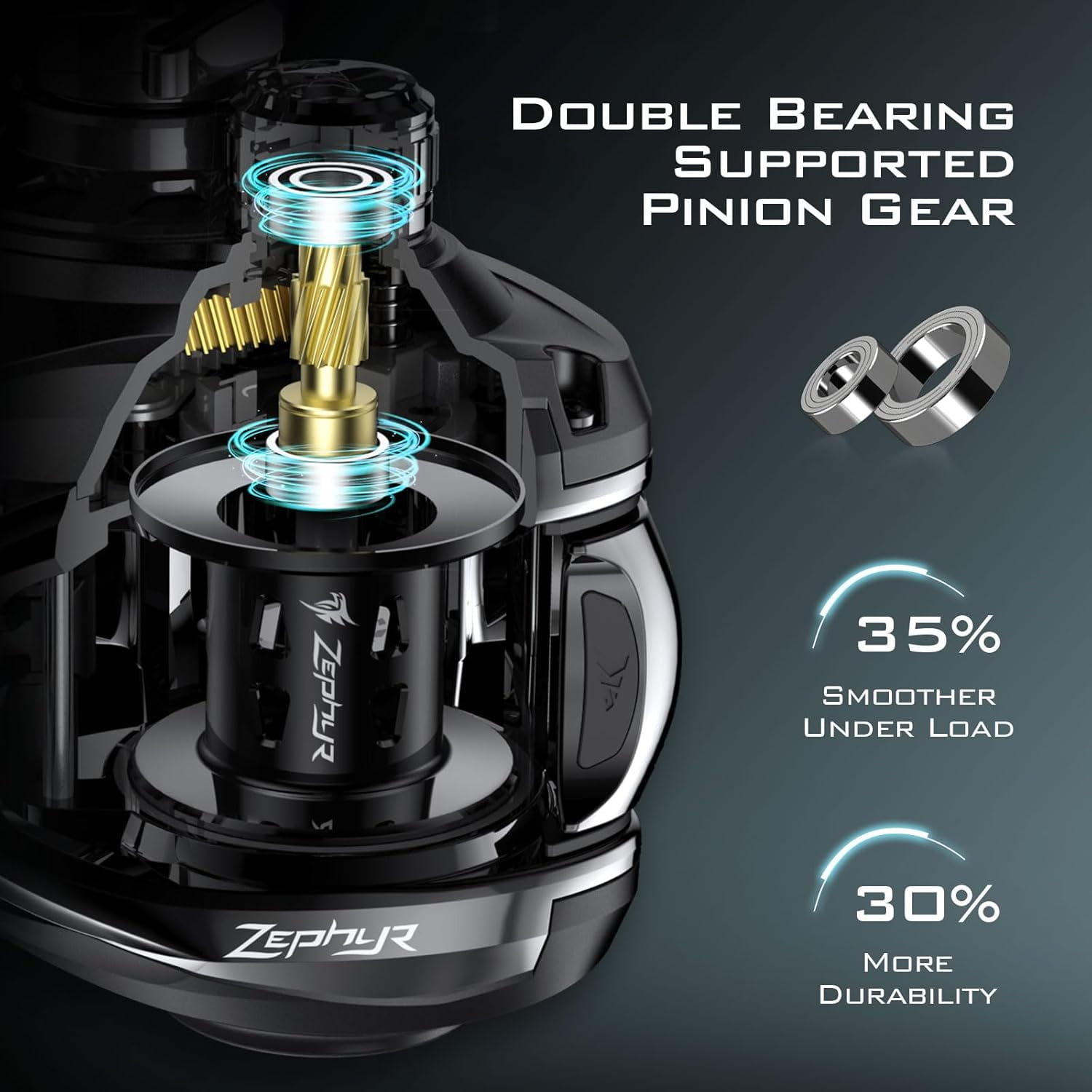 KastKing Right Baitcasting Fishing Reel, Halo XII Magnetic Braking System, 7+1 Stainless Steel BB, 7.2:1-Black
