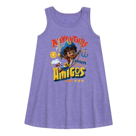 

Santiago of The Sea - Adventure Awaits Amigos - Toddler and Youth Girls A-line Dress