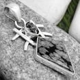 thumbnail image 2 of Snow Flake Obsidian & Herkimer Diamond 925 Silver Pendant Jewelry P-1046 SDP120353, 2 of 5