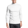 thumbnail image 1 of John Ashford - Camiseta básica con cuello simulado para hombre, color blanco, talla mediana, 1 of 1