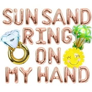 WEEKS Sun Sand Ring On My Hand Balloons Bridal Shower Bachelorette DecorationDecor for Hawaii Luau Beach Island Party Supplies