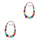 thumbnail image 4 of Qarigey Collar de cuentas de , joyería colorida, único exagerado para mujeres, collares, colgantes, amuleto que combina con cadenas bonitas, Vistoso 2Conjunto, 4 of 6