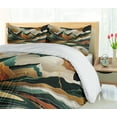 thumbnail image 4 of Ambesonne Mid Century Modern Duvet Cover Set, Groovy Mountains, Queen, Teal Pale Vermilion Pearl, 4 of 6