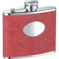 thumbnail image 1 of Visol VF1174 Strawberry Light Pink Lizard Stainless Steel 4oz Hip Flask, 1 of 1