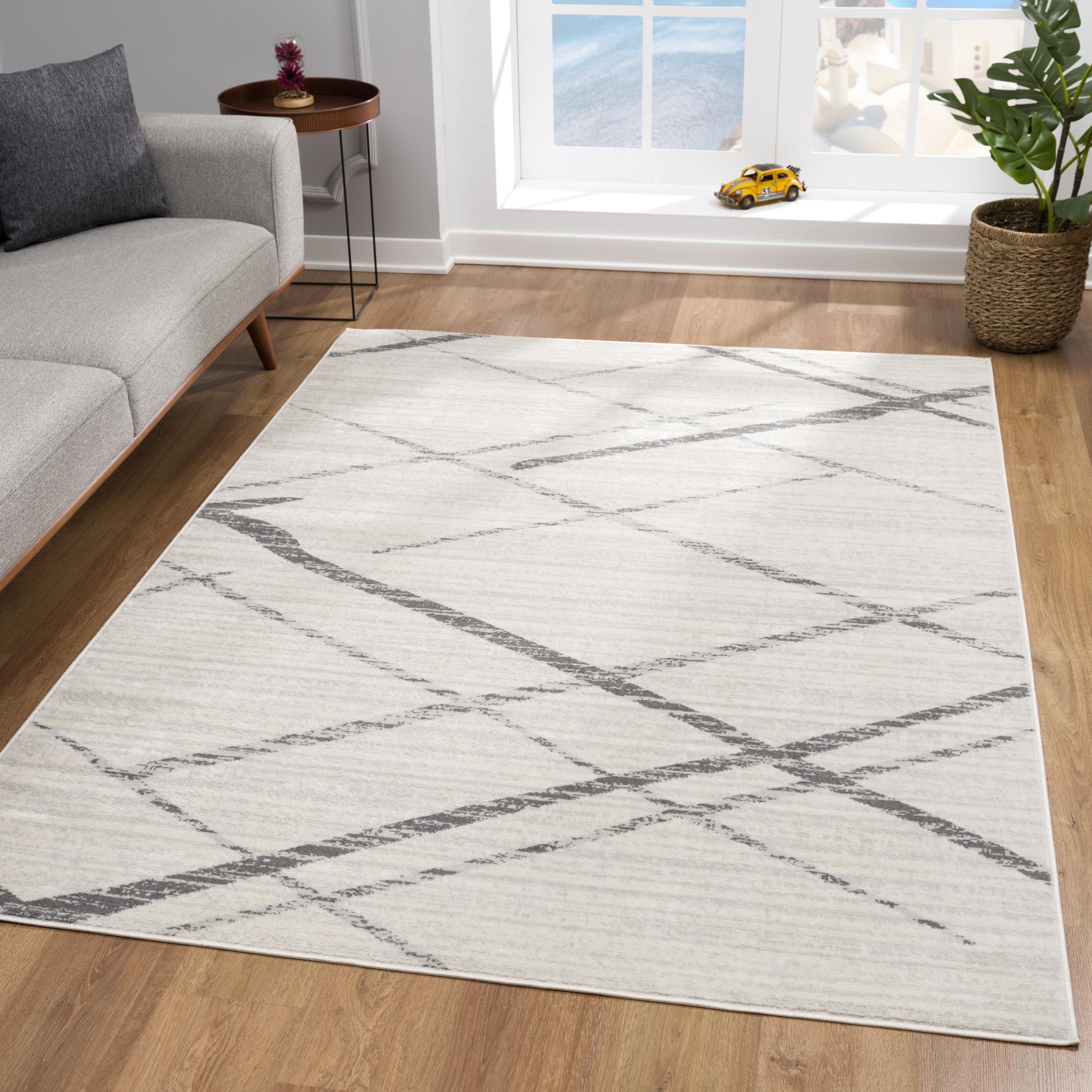 Rug Branch Savannah 2' x 11' (Exact Size: 2'3" 11') Abstract Indoor Runner Rug, Beige Grey, Contemporary - Entryway, Hallway, Bathroom, and Kitchen