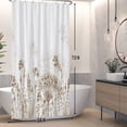 thumbnail image 4 of Stall Shower Curtain, Shower Curtain for Bathroom Brown Flowers Shower Curtain - Waterproof Fabric Bathroom Shower Curtain Set with 12 Hooks for Home Hotel Machine Wash Curtains White 36 x 72 Inches, 4 of 6