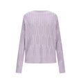 thumbnail image 4 of ClodeEU Womens Round Neck Knit Sweaters,Lightweight Cable Knit Soft Pullover Sweaters,Trendy Fall Outfits Purple,Womens Plus L, 4 of 8