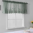 thumbnail image 5 of YiJuHui Lace Curtains for Windows Woven Textured Valance Water Repellent Bathroom Window Covering Floral Crochet Privacy Sheer Curtain Set with Rod Pocket for Kitchen Living Room Bedroom Decor, 5 of 6