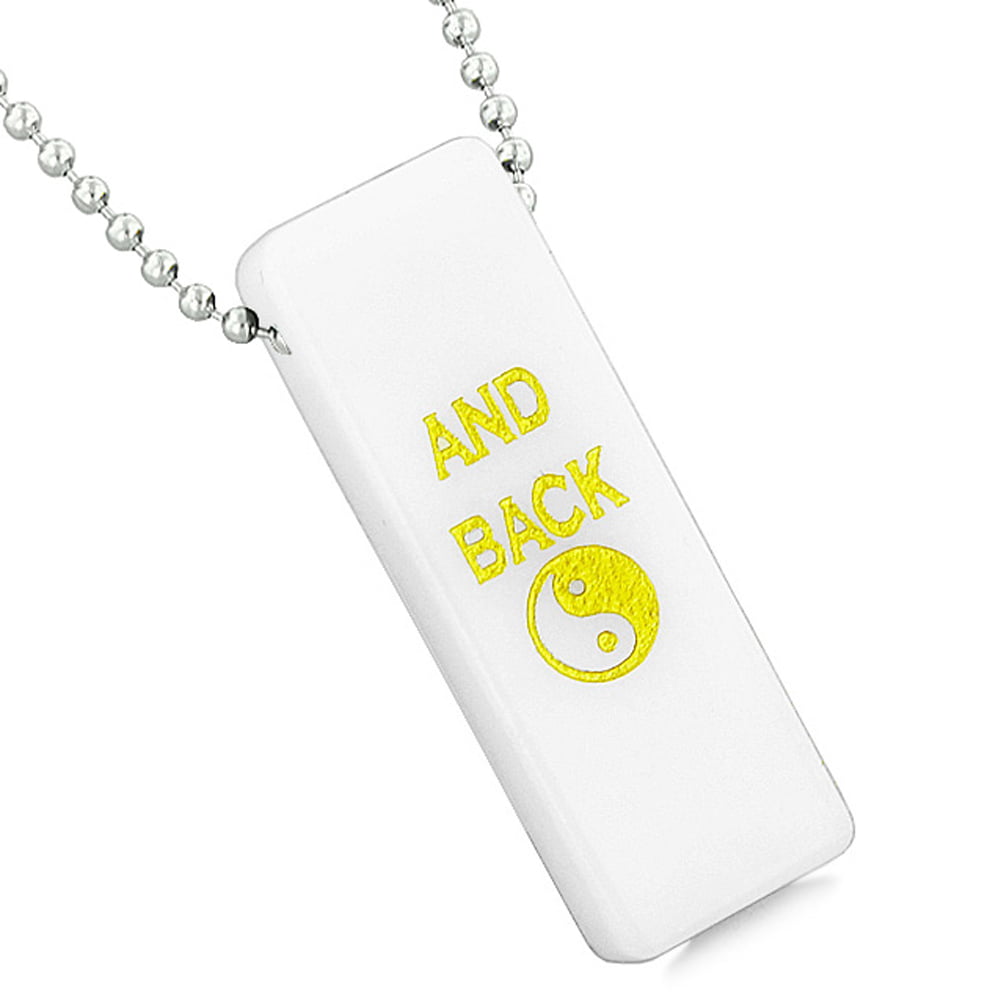 I Love You to the Moon and Back Reversible Amulet Yin Yang Energy Tag Green Quartz 22 Inch Necklace
