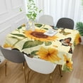 thumbnail image 5 of Coolnut Sunflowers Butterfly Rectangle Tablecloth Waterproof Table Clothative Stain Resistant & Wrinkle Resistant Washable Table Cover for Dining Table/Party/Camping 60x60 Inch Decor Gift, 5 of 7