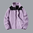 thumbnail image 3 of Gibobby Chaquetas y abrigos para mujer Cárdigan con capucha de forro polar para mujer, sudadera deportiva, chaqueta de forro polar gruesa para senderismo informal (Morado, L), 3 of 4